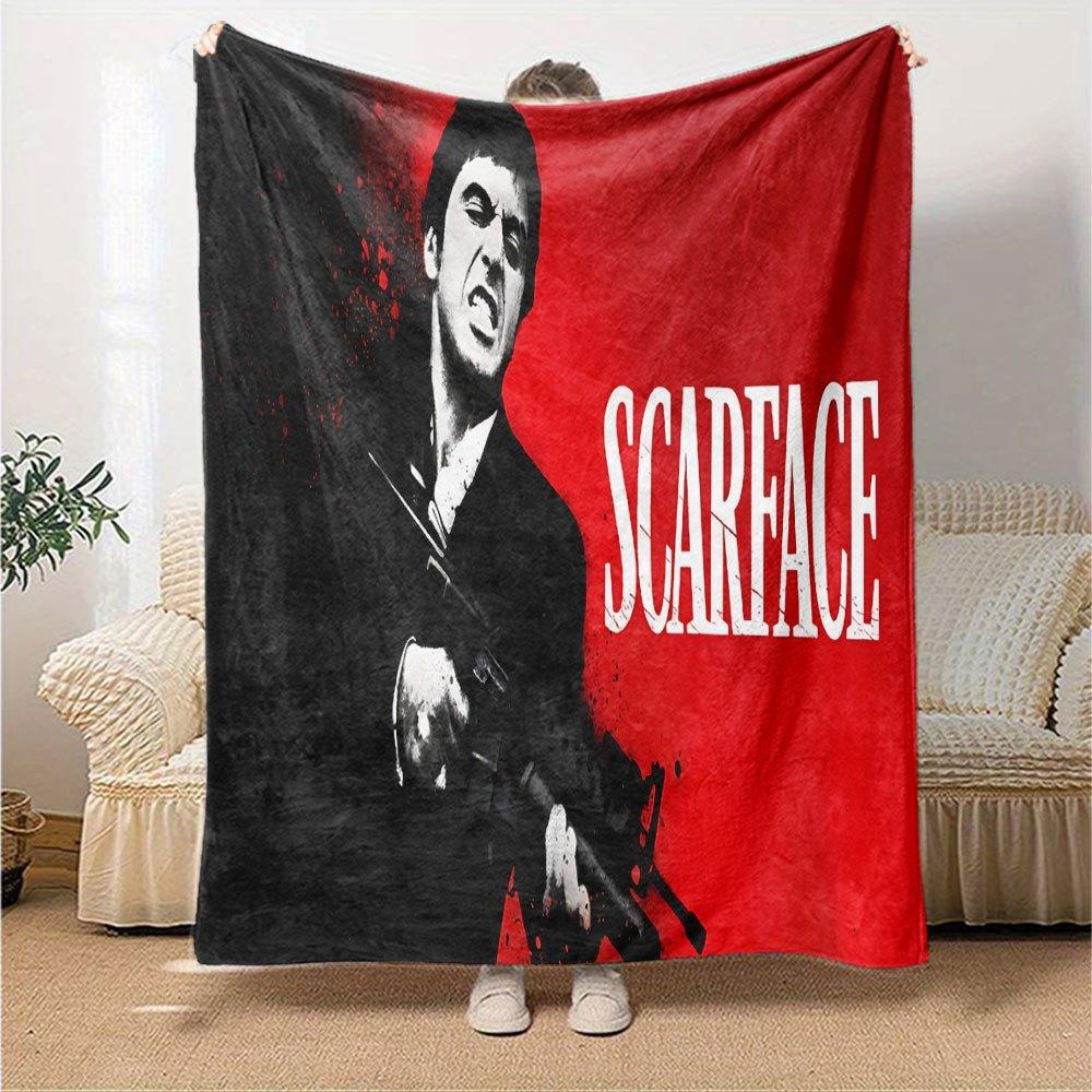 1pc scarface 1983 poster Blanket Soft Warm Throw for Home, Office, Travel All Season Cozy Bedding Gift, Office Cozy Acce