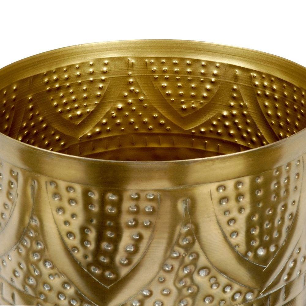 Gold metal flowerpot cover 19x18 cm