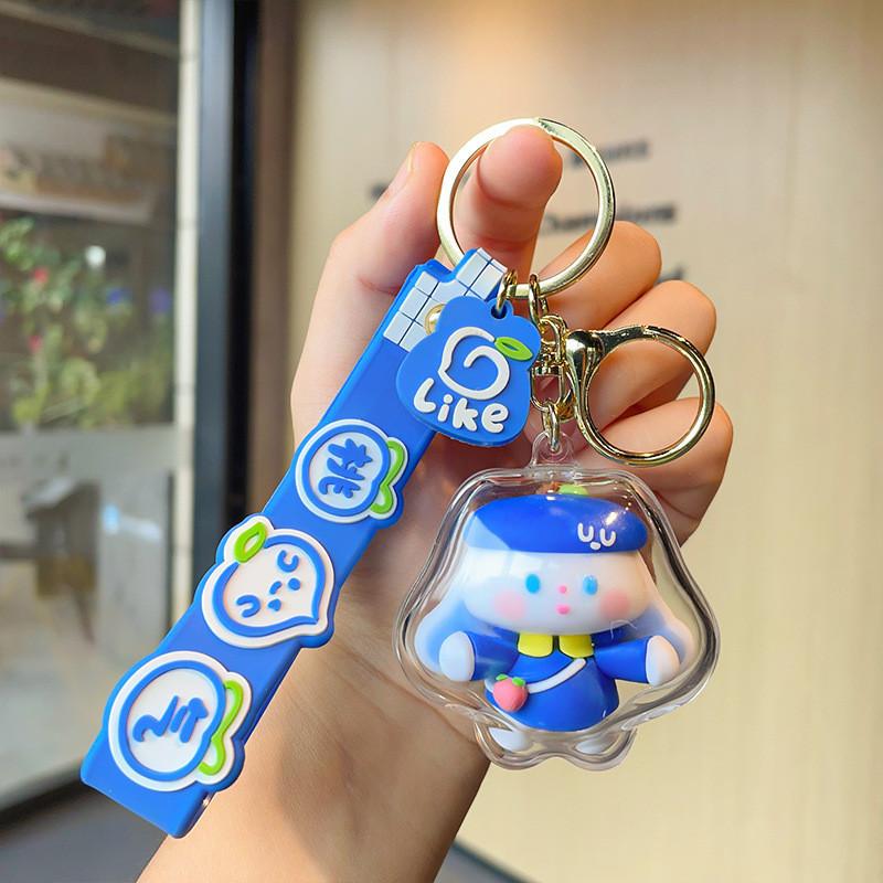 Adorable Cute Cartoon Rabbit Keychain For Girls Acrylic Couple Keyring Gift
