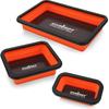 HORUSDY 3-Piece Magnetic Parts Tray Set, Tool Trays For Storage Organizer Screw, Bolts, Washers, Nuts And Small Tools. Tool Gifts For Men, Orange And
