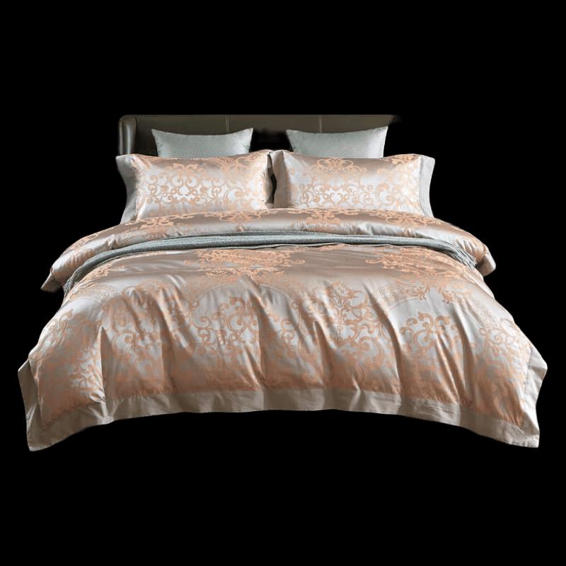 Hengyuanxiang Elegant Jacquard 4-Piece Bedding Set