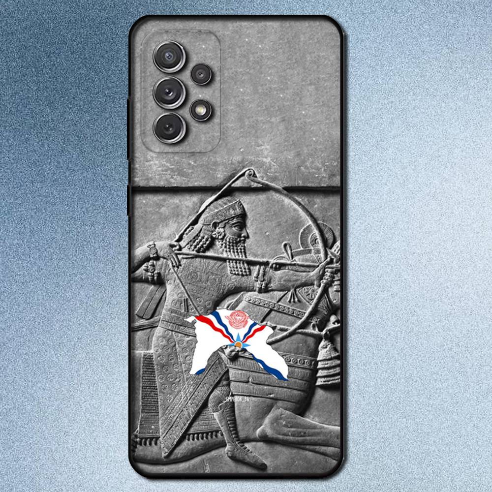 

A-Assyrian Flag Map Phone Case For Samsung S 25,24,23,22,30,21,10,9,Ultra,Plus,Lite,FE,4,5G Black Soft Case SamsungS23plus5G