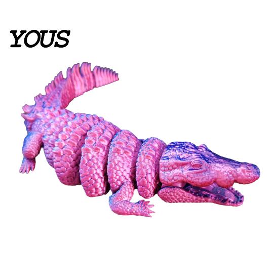 3D Printed Fidget Animal Crocodile Toy, Articulated Figurine, Realistic Flexible Party Favors for Children Reptile Sensory Desk Ornament Stress Relief