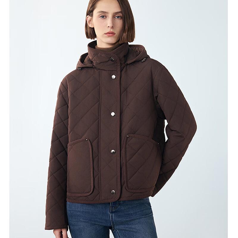 Langzi Retro Quilted Hooded Padded Jacket