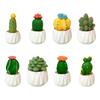 Mini Artificial Cactus and Bonsais Figure Resins Succulent Faux Potted Plant Figurine for Home and Office Desktop Decors