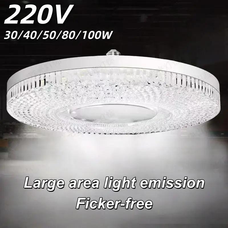 Bombilla LED de Techo E27 6500K Blanco Frío, Lámpara Super Brillante con Diseño de Cristal, Protección Ocular Sin Parpadeo 220V para Hogar Dormitorio Sala de Estar