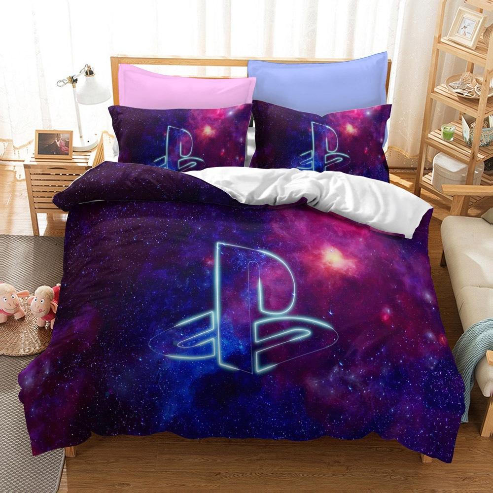 Bedding Kit, Game Console Symbol Series Size Three-Piece Quilt Cover