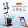Smart Bluetooth Cylinder Lock with Fingerprint & Password Access for Indoor Wooden Doors