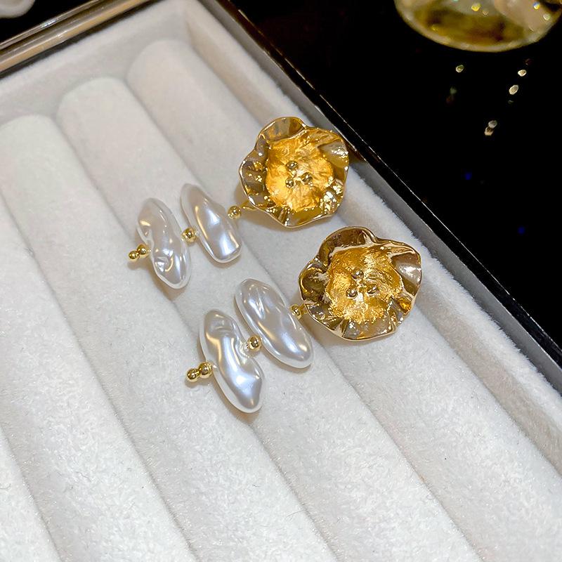 

Винтажные французские ретро серьги-капли с жемчугом: Подвески «Серебряные иглы» в придворном стиле