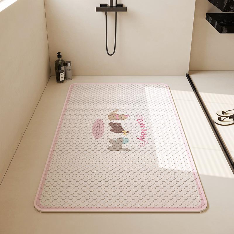 Cartoon Cute Bathroom Anti-slip Mat Children's Shower Room Bath Anti-fall Suction Cup Pad Household Toilet Floor Mat