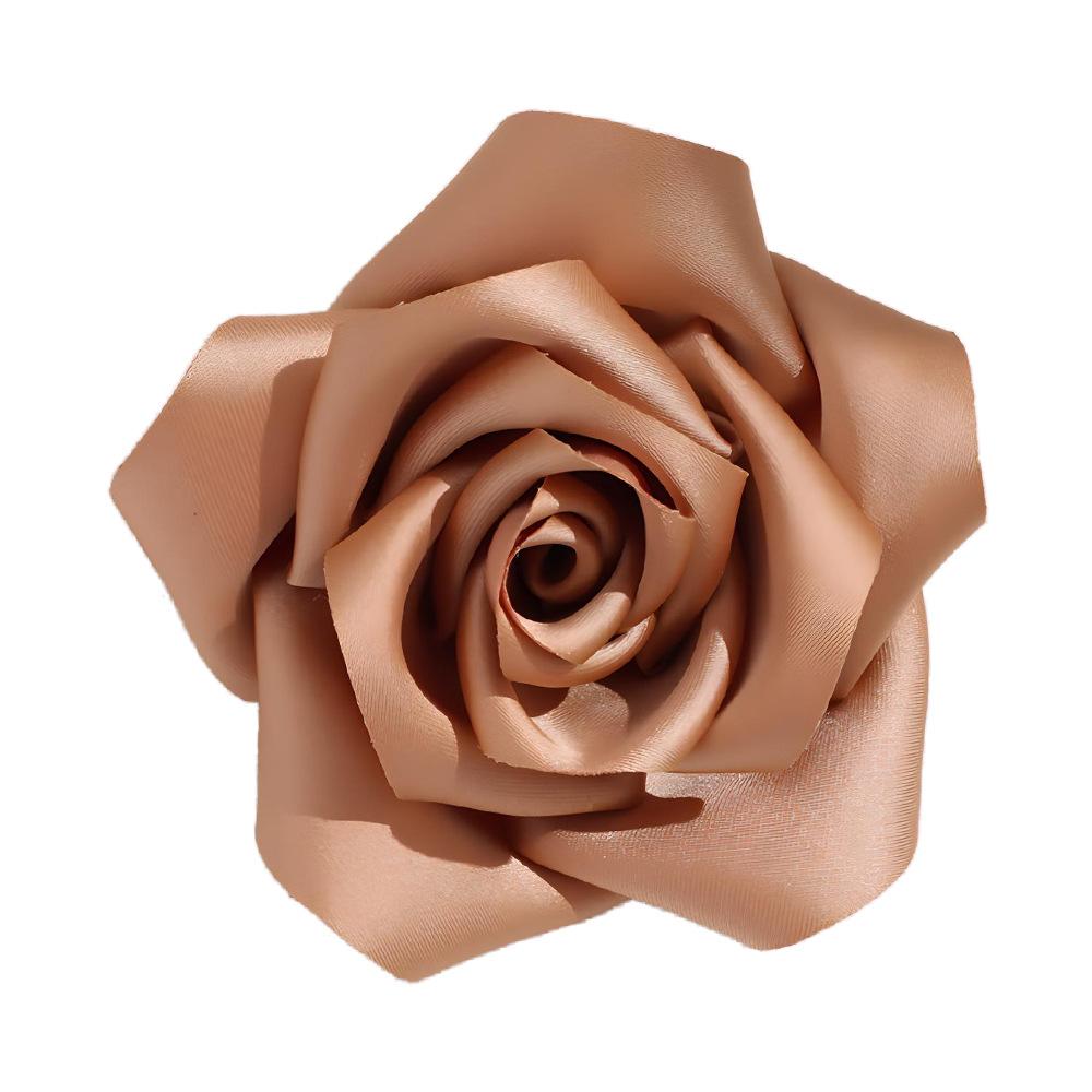 French Large Rose Brooch, A Feminine Handcrafted Fabric Brooch with A High-end Design Sense