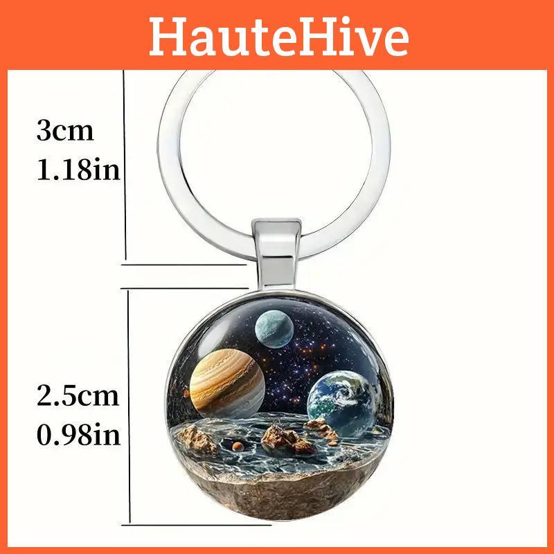 Galactic Planet Theme Keychain With Zinc Alloy Durable Material For Gift Giving And Collectors