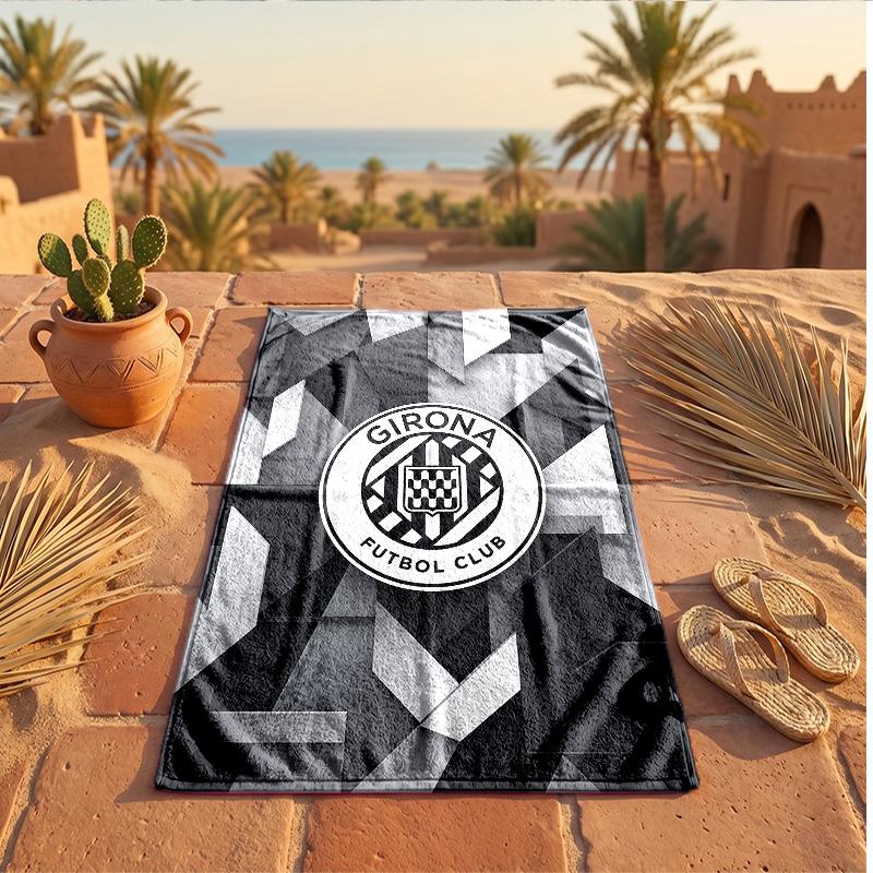 Girona FC Print Microfiber Beach Towel Quick Dry Absorbent Large Towel For Beach Swimming Travel