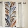Retro Feather Wood Grain Luxury Window Curtain for Living Room Bedroom Home Decor Kitchen for Window Drapes