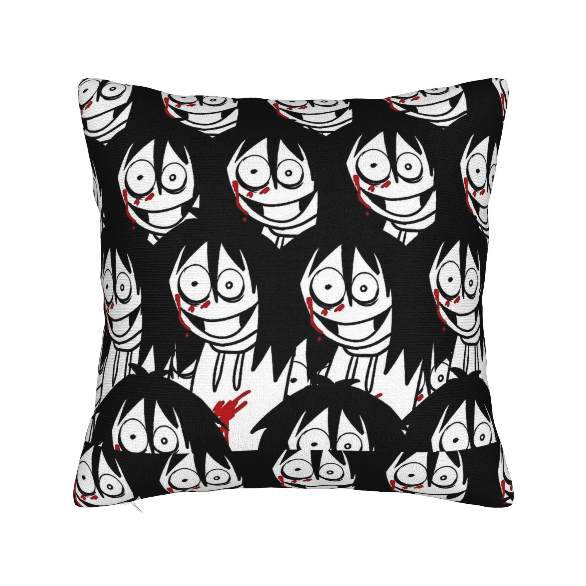 Jeff the Killer Pillowcases Fashion Pillow Case For Sofa Car Home Decor Soft Pillow Cover 16x16Inch