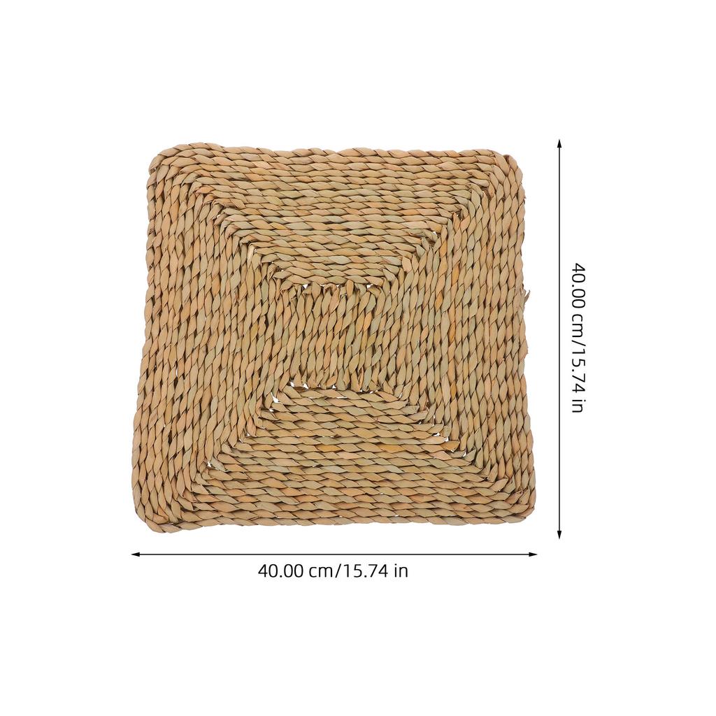 Breathable Straw Yoga Floor Pillow Handmade Woven Sitting Mat for Meditation Bed Pillow Indoor Outdoor Relaxation Pad