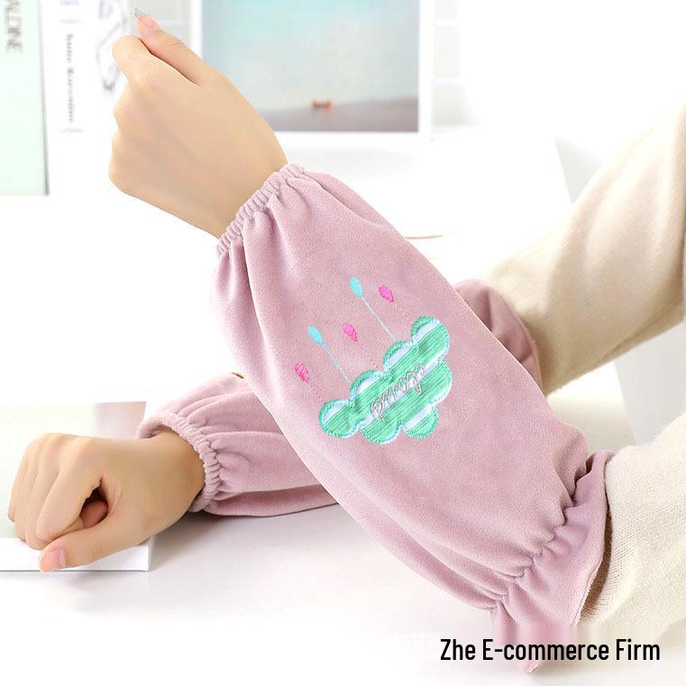 Men's and Women's Cute Korean Style Mid-Length Fleece Sleevelets and Foot Covers for Autumn and Winter