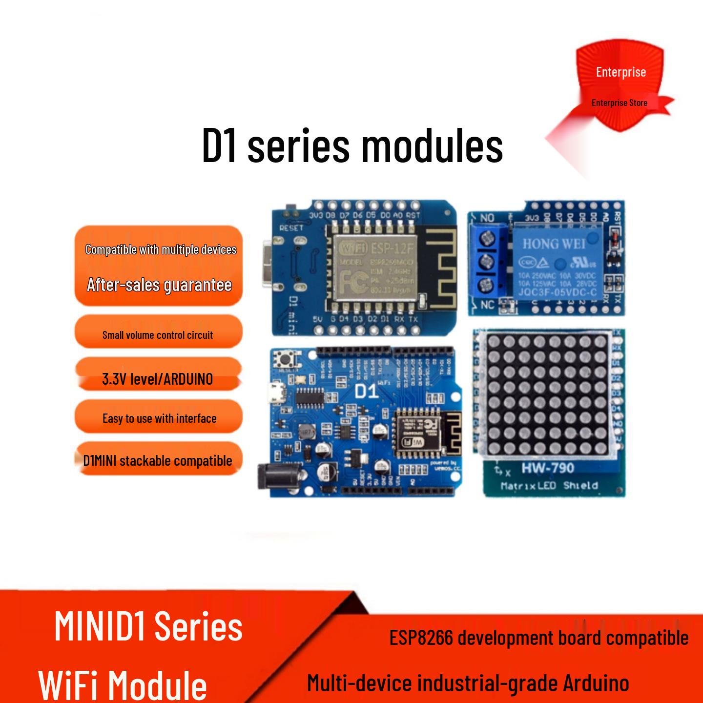 

Серія MINI D1: Плата розробки WiFi модуля ESP8266, Промисловий клас, Сумісна з Arduino для кількох пристроїв D1 MINI SD Card Module HW-704