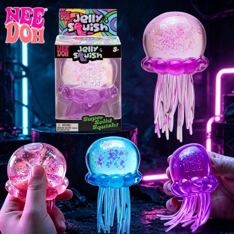 Needoh Fuzz Ball Jellyfish Squishy Blind Box Random Color Soft Stress Relief Toy Cute Relaxing Squeeze Sensory & Toy fidget toys