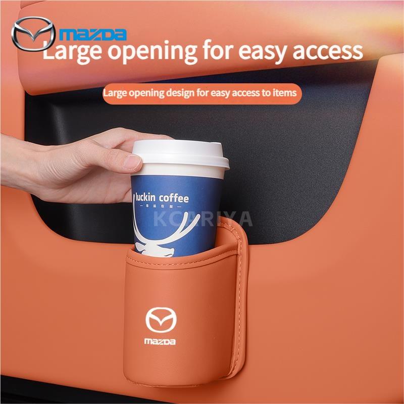 Car Door Water Cup Holder Back Seat Drink Rack Leather Storage Box For Mazda 2 3 5 6 8 CX5 CX-5 CX-7 CX-9 MX-5 ATENZA Axela FF28