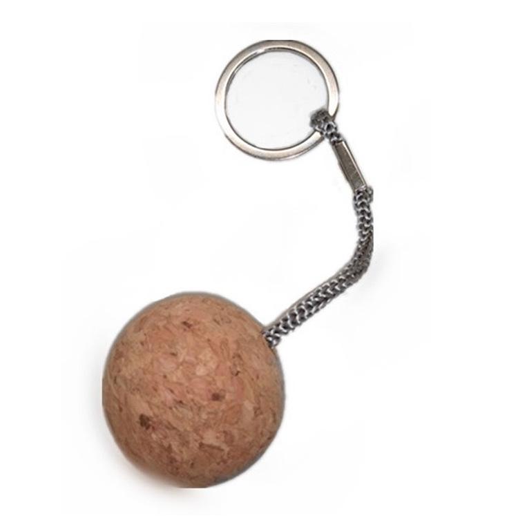 Customizable Round Cork Ball Keychain with Logo Printing