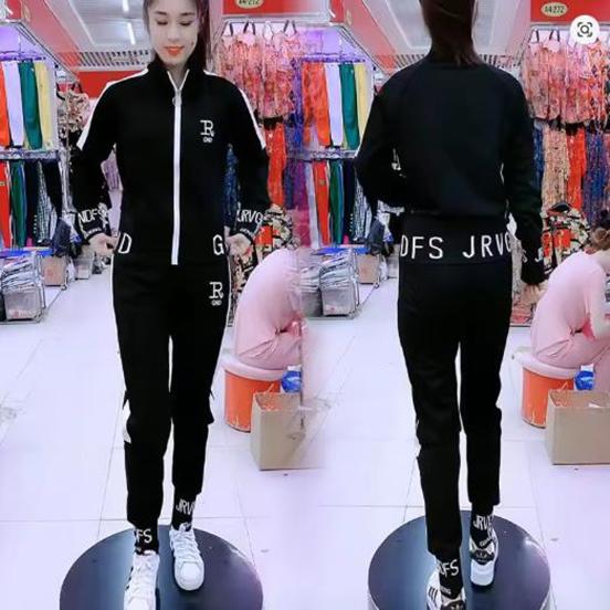 Women's Sportswear Suit Autumn Spring Casual Fashion Korean Slim Coat Long Sleeve Sweater + Pants Two Piece Set for Women