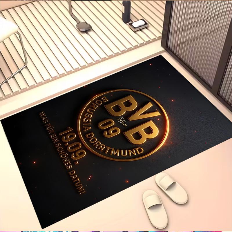 Borussia Dortmund Print Rug, Washable Floor Carpet, For Entryway Dorm Laundry Room Office Study, Home Decor Birthday Christmas Gift