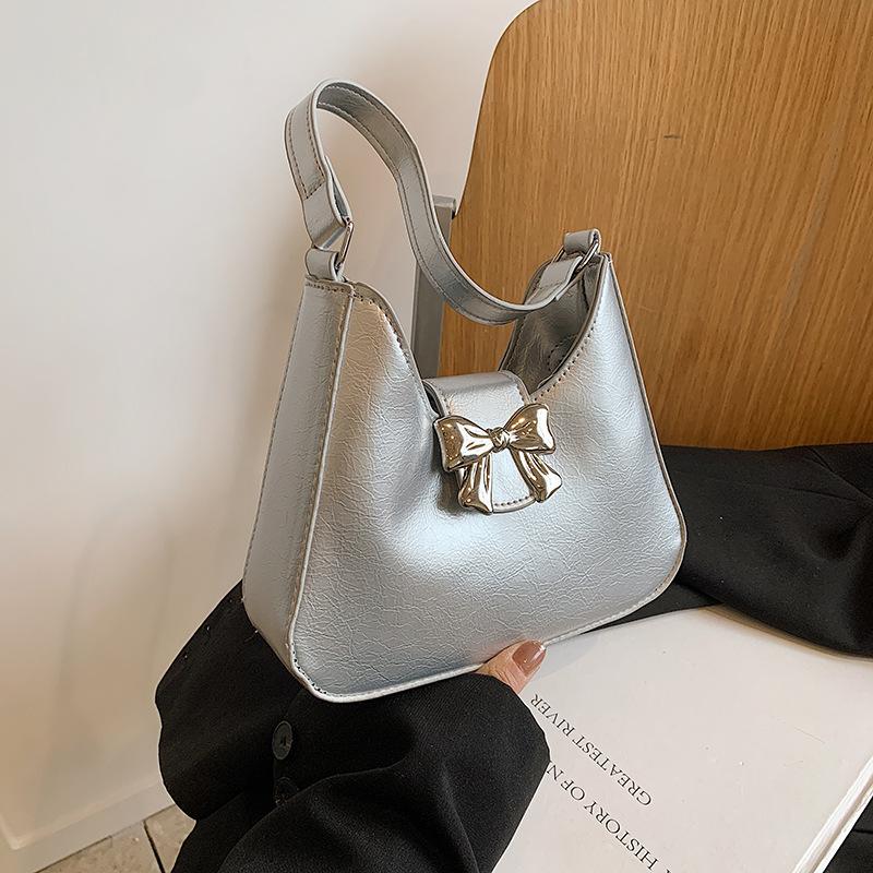 Bow Gentle Temperament Handbag 2025 Spring New Versatile Ins Shoulder Underarm Bag Tote Bag
