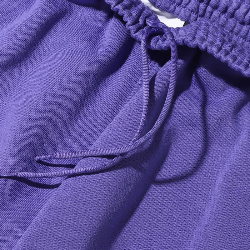 adidas Originals Trefoil X Pharrell Williams Co-Branded Solid Cotton Velvet Ribbed Elastic Sports Joggers Unisex Bottoms Purple HF9909