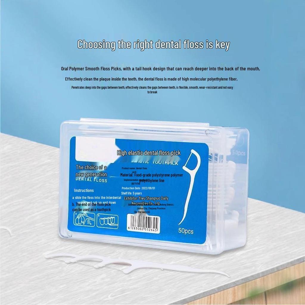 Ultra-Fine Disposable Floss Picks Family Pack: Smooth Floss Toothpick Line In Boxed Bubble Powder.