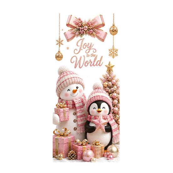 Decorative Stickers for Store Christmas Window Clings, Cute Snowman Santa Penguin Reindeer Durable Sunproof Glass Decal Glass, Reusable Holiday Static