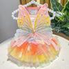 Pet Dog Cat Princess Dress With Bow Tulle Skirt Lightweight Outfit Small To Large Breeds