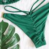 Bikini Sexy Crystal Diamond Bandage Solid Color Swimwear