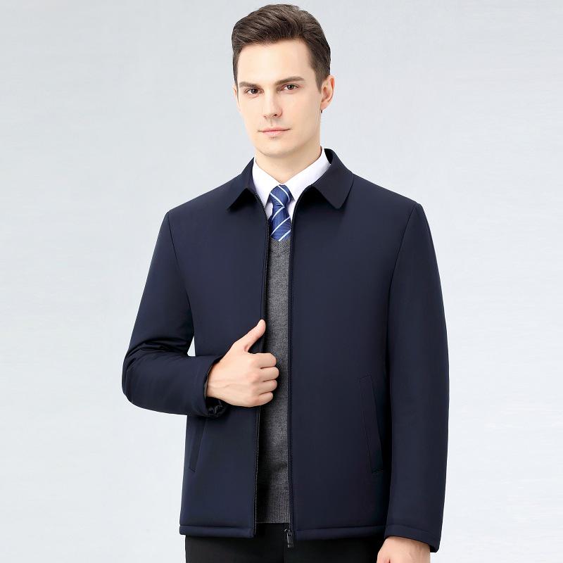 Herren Herbst Leichte Gepolsterte Baumwolljacke mit Stehkragen für Väter mittleren Alters - Warme Oberbekleidung