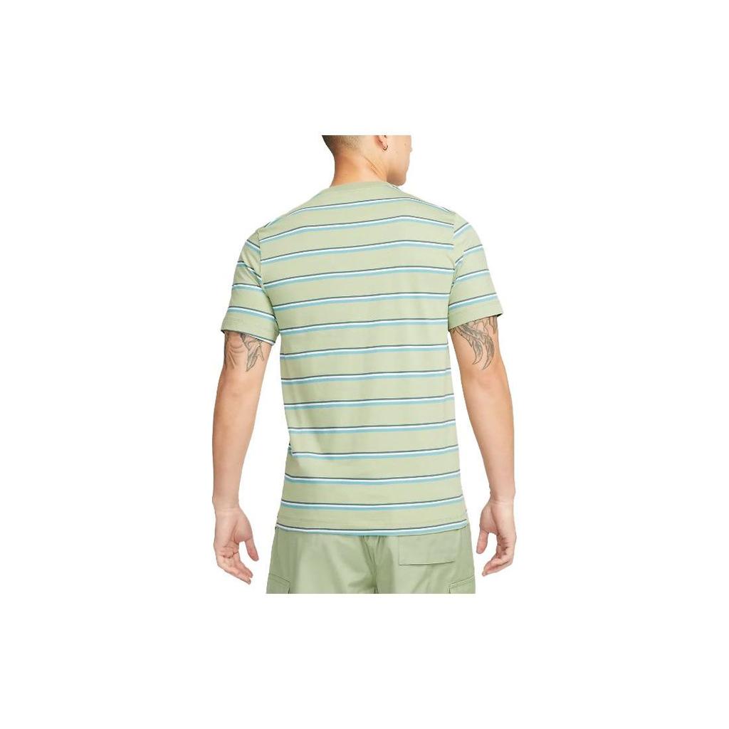 Nike Striped Logo Round Neck Pullover Short Sleeve T-Shirt Men Tops Matcha DZ2986-386