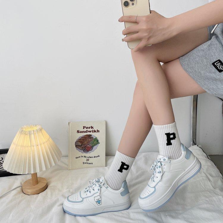 Summer Sports Shoes Women's Spring and Autumn New Board Shoes Student White Shoes Flow