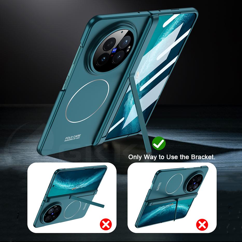 Magnetischer Scharnier-Rüstungshalter-Koffer für Vivo X Fold 6 5 Vorderbildschirmglas All-inclusive Kunststoff Mattes Cover für Vivo X Fold 6 Hülle