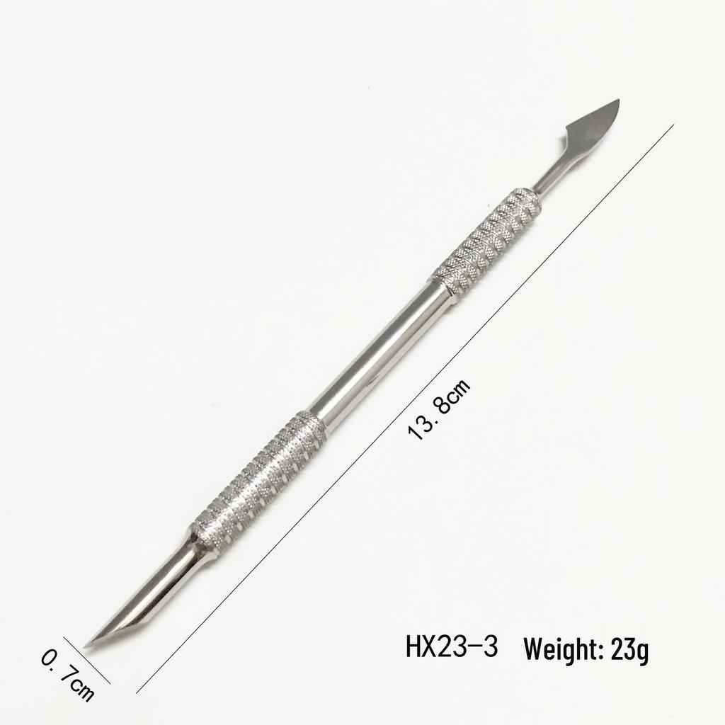 Stainless Steel Double-Headed Cuticle Pusher and Nail Scraper Tool