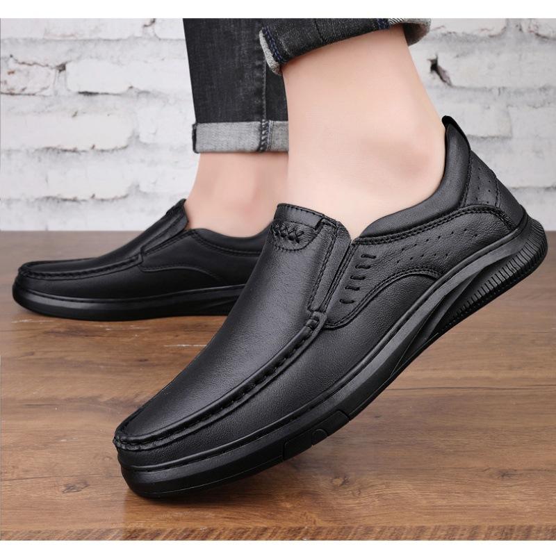 

Мужские ботинки, осенняя кожаная повседневная обувь с высоким берцем, модная хлопковая обувь, ботильоны на плоской подошве, деловая уличная обувь, мужские кроссовки, новые 47 чёрный