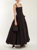 French Retro White Spaghetti Strap Backless Ruffled Slimming Maxi Dress