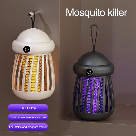 Mini muchomůrka Zapper USB napájená elektrickým šokem Zapper na muchy s UV LED světlem Vnitřní venkovní Domácí kempování Terasa Závěsná lampa na muchy