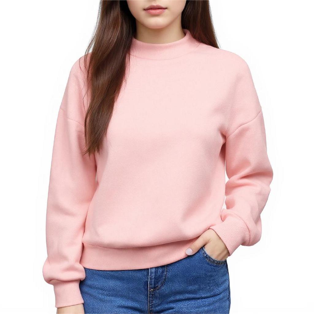 Teen Girls Solid Color Tops Cute Fashion Youth Long Sleeve Oversized Sweatshirts Teen Tops Winter Preppy Style Clothing