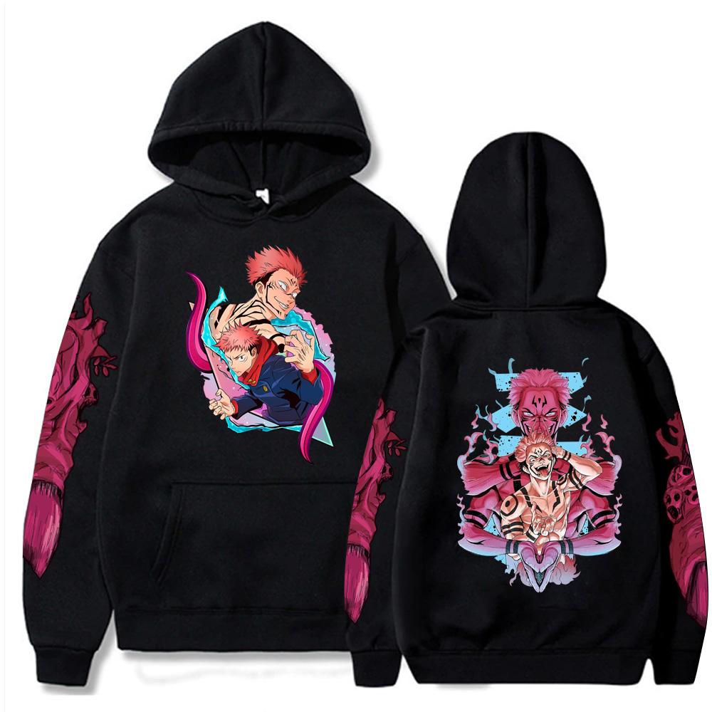 Anime Jujutsu Kaisen Satoru Gojo Graphic Hoodies Vintage Oversized Hooded Hip Hop Long Sleeves Hoodie Men Women Clothes
