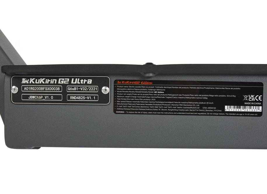 Monopattino Elettrico KuKirin G2 Ultra Doppio 800W, Batteria 48V 18Ah, Autonomia 55km, Pneumatici 10", Doppia Sospensione - Monopattino Elettrico ad Alte Prestazioni