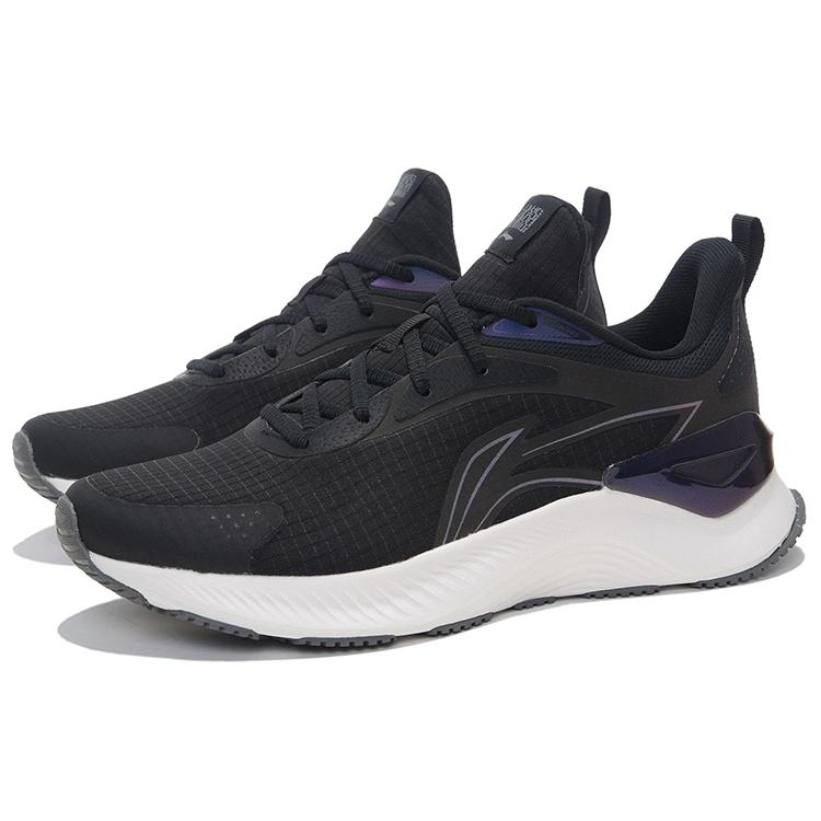 new LiNing YueYing Element Slip Resistant, Abrasion Resistant, Breathable Low Top LINING Cloud Running Shoes Men's Black