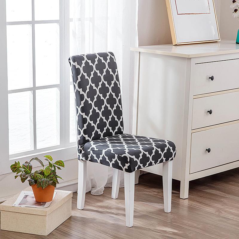 Новый цвет Высокий грамм Тяжелая печать Эластичная спинка Интегрированный чехол для стула Бытовой Гостиничный Защита от загрязнений Чехол для стула для обеденного стола average size universal
