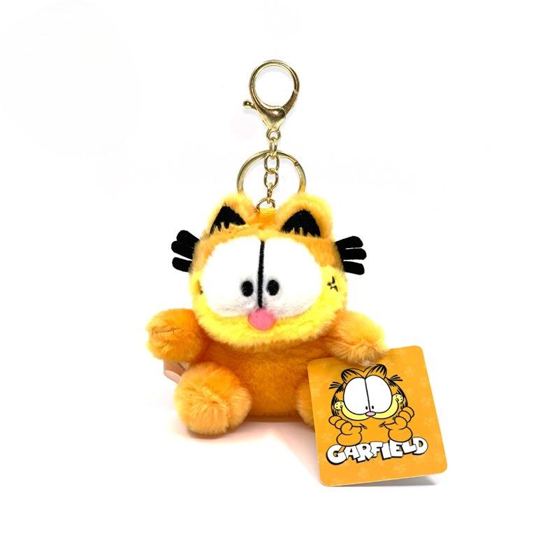 

3 styles 11cm Garfield Plush Key Chain Cartoon Cute Garfield Plush Toy Doll Keychain Creative Backpack Pendant Accessories