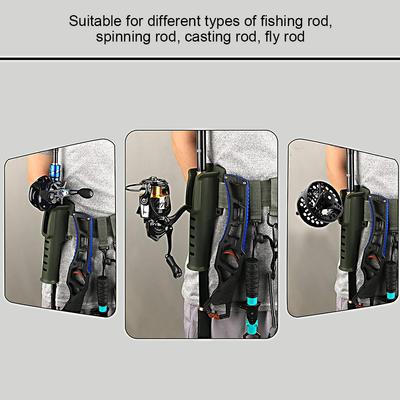 Fishing Waist Belt Rod Holder Adjustable Waist Wading Belts Fishing Wading Belt Rod Holder for Spinning Casting Fly Fishing