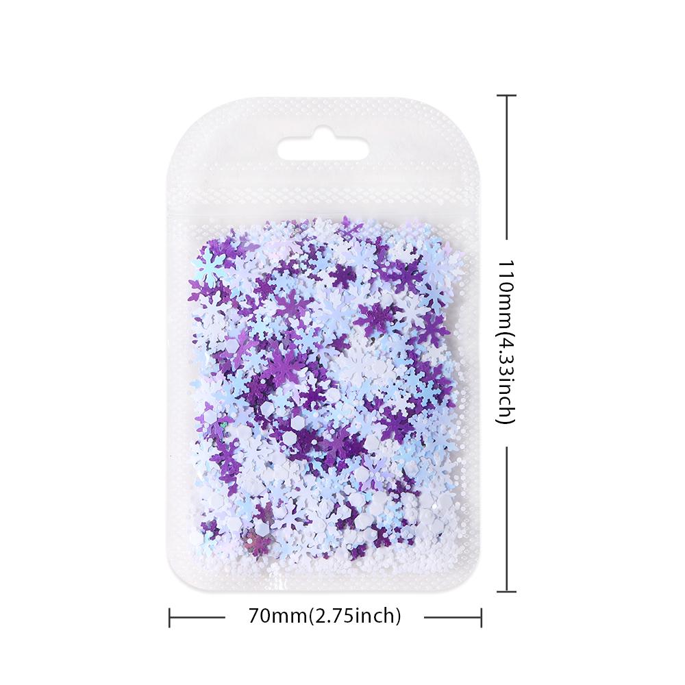 1bag 5g Christmas Nail Art Sequins, Snowflake Naisl Glitter, Festive Nail Decorations, Sparkling Snowflake Nail Accessories, DIY Manicure Design