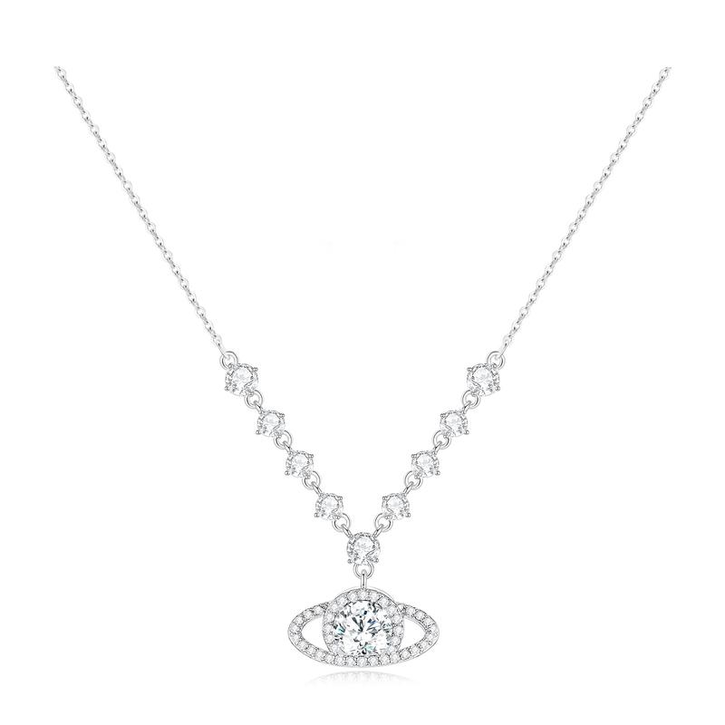 Barbie crystal necklace [Explosive Diamond Luxury Limited Edition]  Sparkling Blue Tears Sparkling Saturn Pendant Exquisite Planet TX2601010 синий